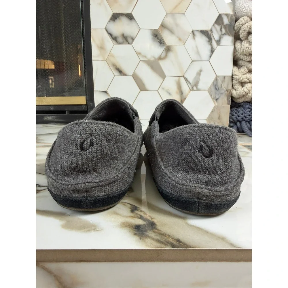 Olukai Moloa Hulu Loafers Men 11 Grey Heathered Wool Blend Slip On 10411-6C6C